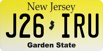 NJ license plate J26IRU