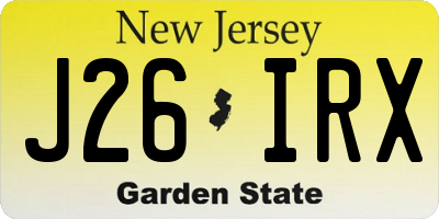 NJ license plate J26IRX
