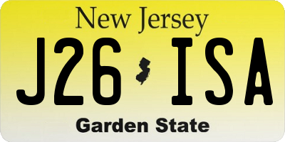 NJ license plate J26ISA