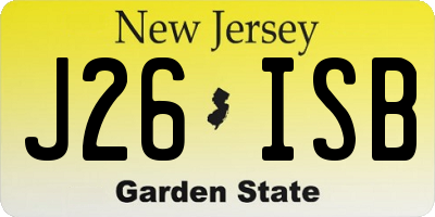 NJ license plate J26ISB