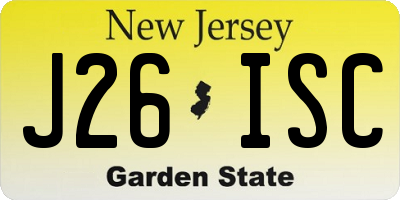 NJ license plate J26ISC