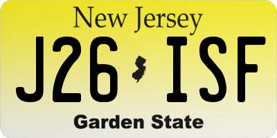 NJ license plate J26ISF
