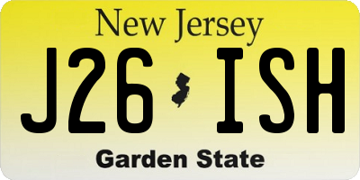 NJ license plate J26ISH