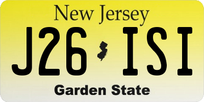 NJ license plate J26ISI