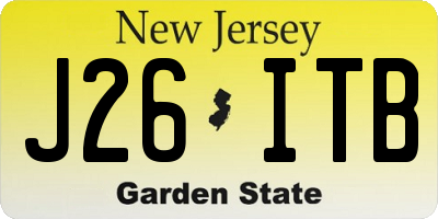 NJ license plate J26ITB