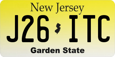 NJ license plate J26ITC