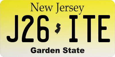NJ license plate J26ITE