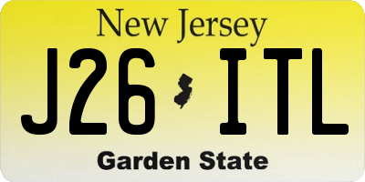 NJ license plate J26ITL