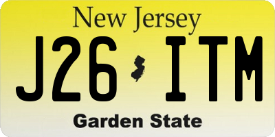 NJ license plate J26ITM