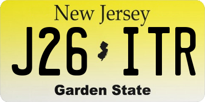 NJ license plate J26ITR