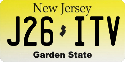 NJ license plate J26ITV
