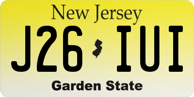 NJ license plate J26IUI