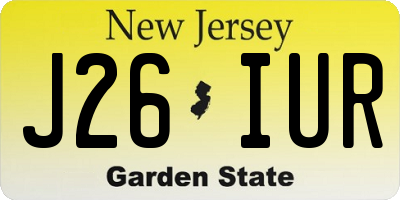 NJ license plate J26IUR