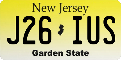 NJ license plate J26IUS
