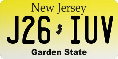NJ license plate J26IUV