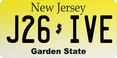 NJ license plate J26IVE
