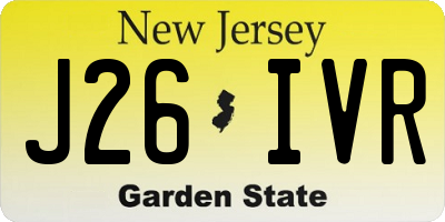 NJ license plate J26IVR
