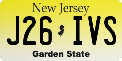 NJ license plate J26IVS