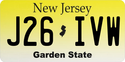 NJ license plate J26IVW