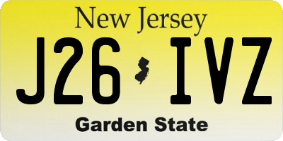 NJ license plate J26IVZ