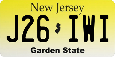 NJ license plate J26IWI