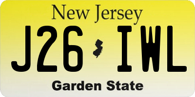NJ license plate J26IWL