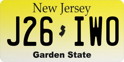 NJ license plate J26IWO