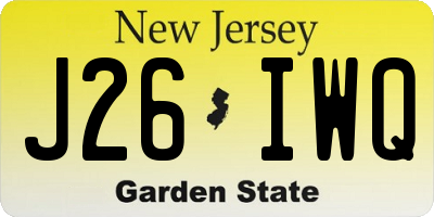 NJ license plate J26IWQ