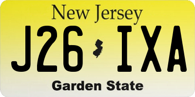 NJ license plate J26IXA