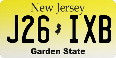 NJ license plate J26IXB