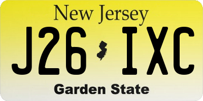NJ license plate J26IXC