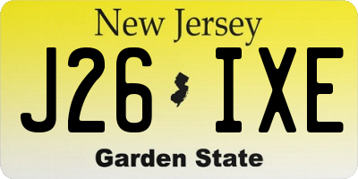 NJ license plate J26IXE