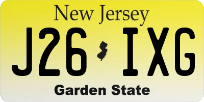 NJ license plate J26IXG