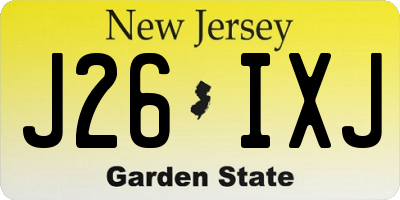 NJ license plate J26IXJ