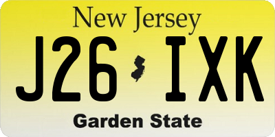 NJ license plate J26IXK