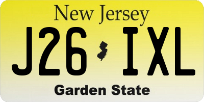 NJ license plate J26IXL