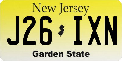 NJ license plate J26IXN