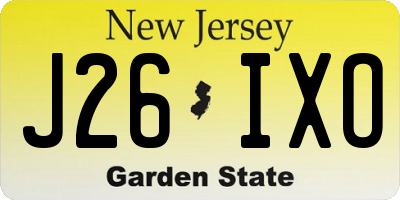 NJ license plate J26IXO