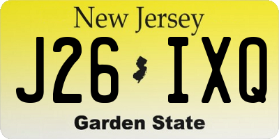 NJ license plate J26IXQ