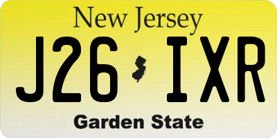 NJ license plate J26IXR