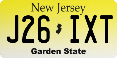 NJ license plate J26IXT