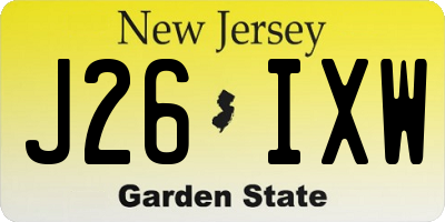 NJ license plate J26IXW