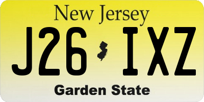 NJ license plate J26IXZ