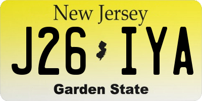 NJ license plate J26IYA