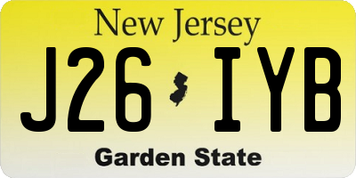 NJ license plate J26IYB