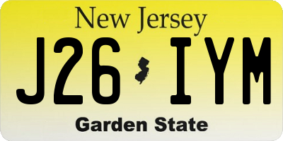 NJ license plate J26IYM