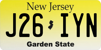 NJ license plate J26IYN