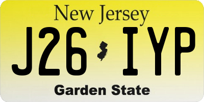 NJ license plate J26IYP