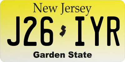 NJ license plate J26IYR