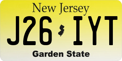 NJ license plate J26IYT